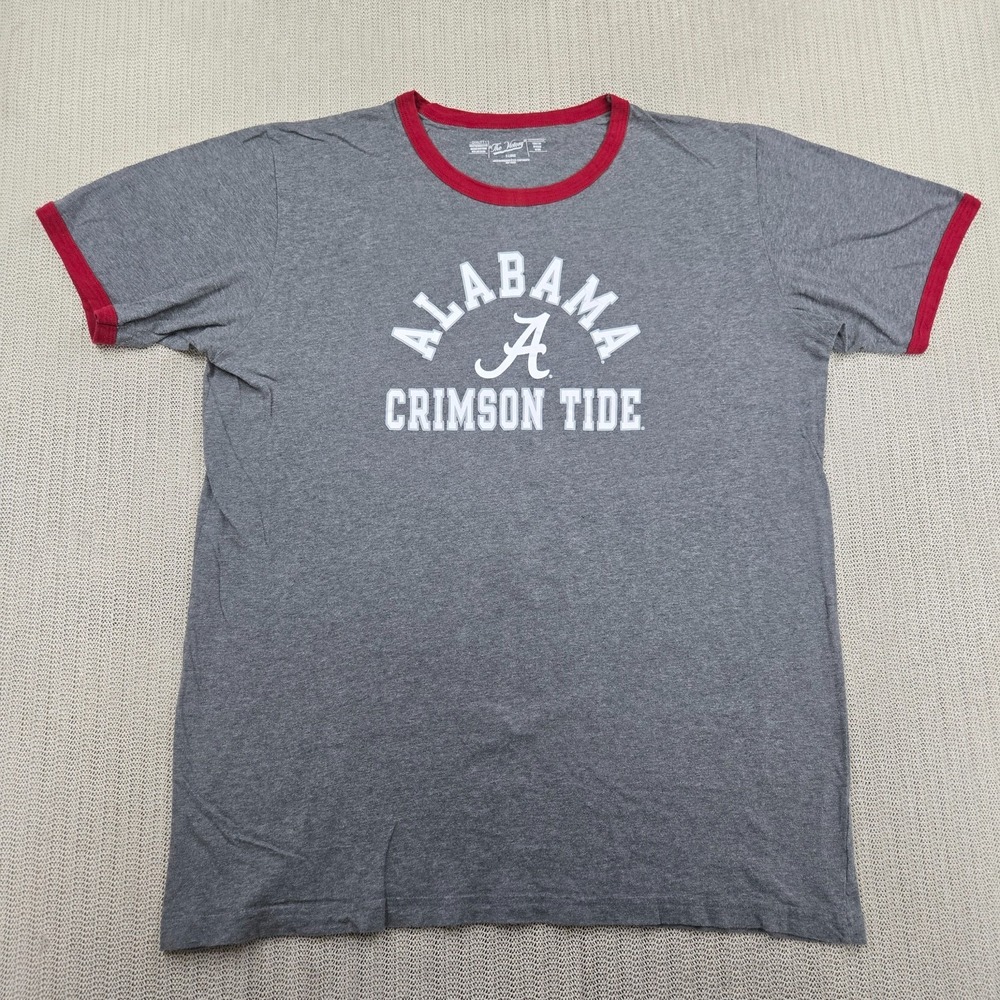 The Victory Alabama Crimson Tide Ringer Shirt Mens XL Gray SEC Football Graphic